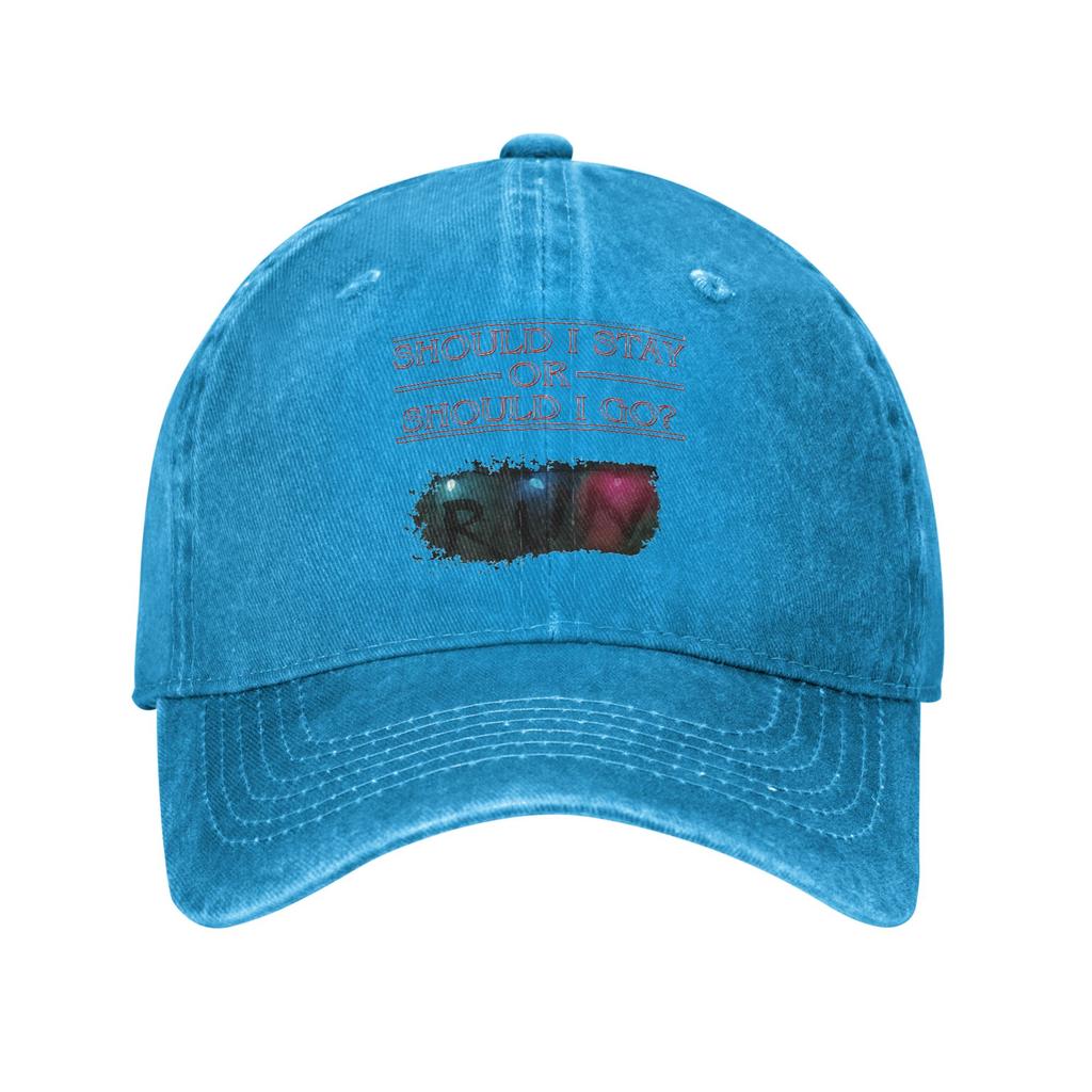 Should I Stay or RUN Baseball Cap Sun  Kpop Rock Wholesale Washed Hip Hop Hats Women Men Stylish Custom DIY Baseball Caps
