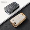 Fashion Tpu Car Flip Key Case Cover For Vw Volkswagen Golf 7 Mk7 Tiguan Mk2 For Seat Ateca Leon Fr 2 Ibiza Skoda Octavia Keyless