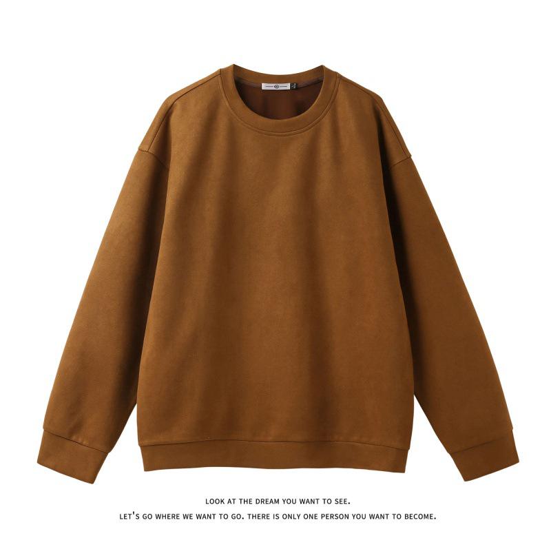 

Men s Plus Size Plain Suede Fleece Pullover Hoodie M кавовий