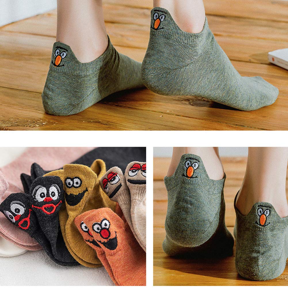 Sekuzy Knöchel Großpackung 10 Paar Damensocken, Dünn, Frühling/Sommer, Bestickt, Baumwolle, Geruchshemmend, Rutschfest, Kauf, 22-25cm,