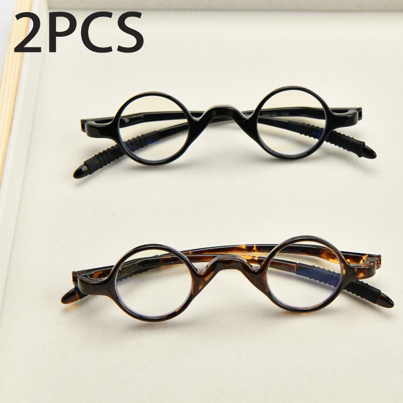 2 Stück Anzug Retro Blaulichtfilter Lesebrille Herren Damen Stilvolle Fernsicht Brillen Alterssicht Brillen