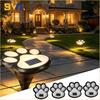 4-12PCS LED Solar Outdoor Light Waterproof Animal Paw Print Lamp for Garden Lawn Patio Summer Camping Home Decoration
