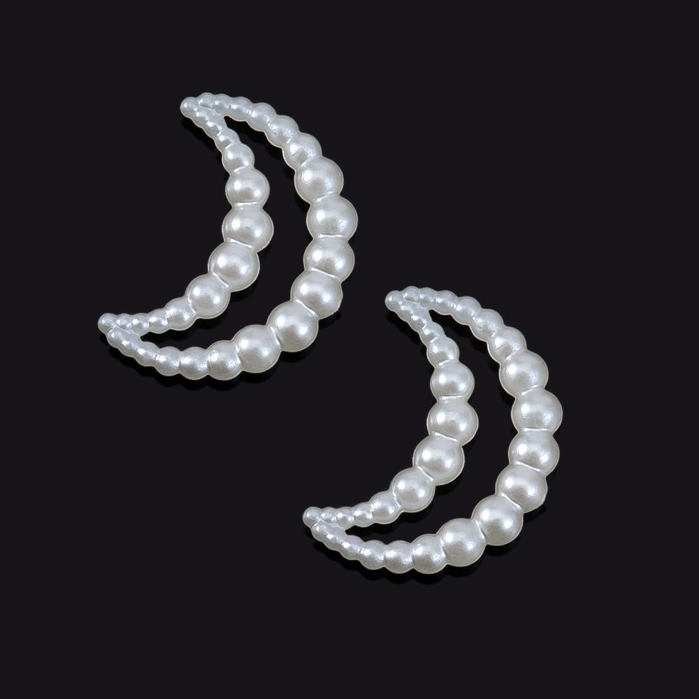 50pcs Resin Accessories Bowknot Love Heart for Jewelry Making DIY Findings White Imitation Pearl Beads Bowknots Hair Accessories