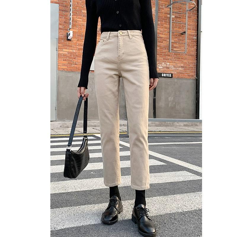 2025 Women's High Waist Summer Slimming Straight Leg Cropped Jeans