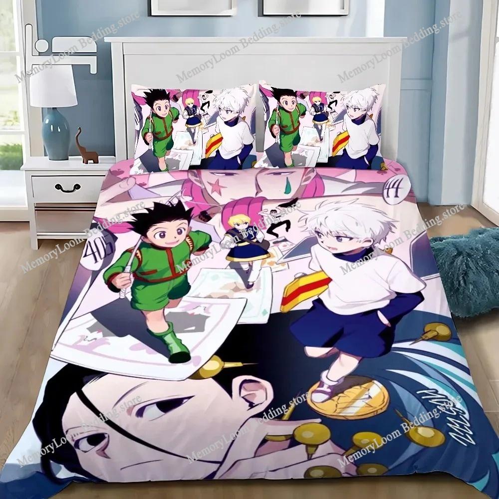 3D Printing Trendy Soft Hunter×Hunter Anime Bedding Set Duvet Cover Pillowcase Comforter King/Queen Size Boys Adult Bed Set