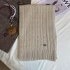 Luochi Wool Blend Embroidered Cable Knit Scarf: Retro Autumn/Winter Style Neck Gaiter for Women & Men