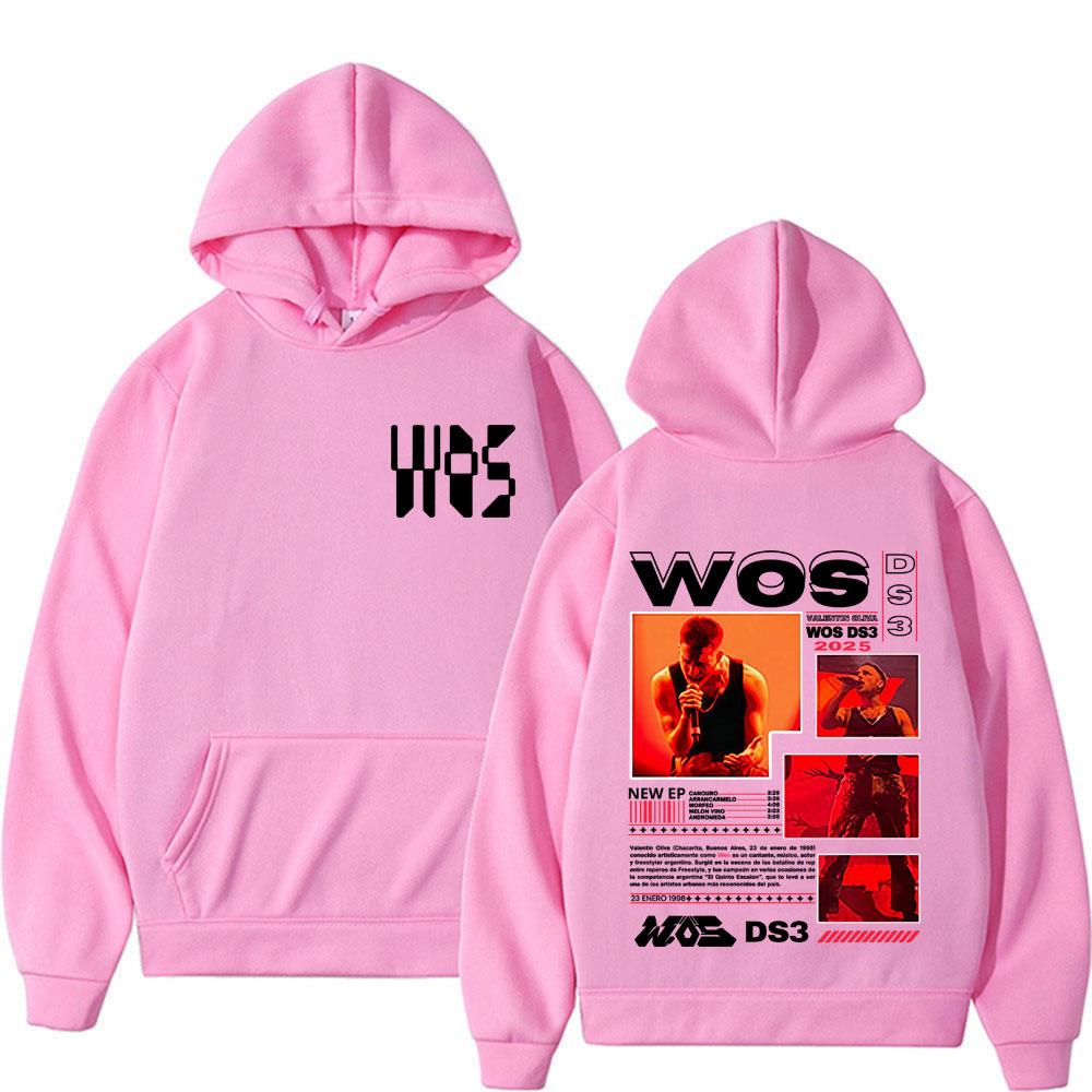 Rapper WOS DS3 Album Tour 2025 Merch Hoodies Men's Clothing Harajuku Vintage Gothic Trend Oversized Hooded Sweatshirt Streetwear