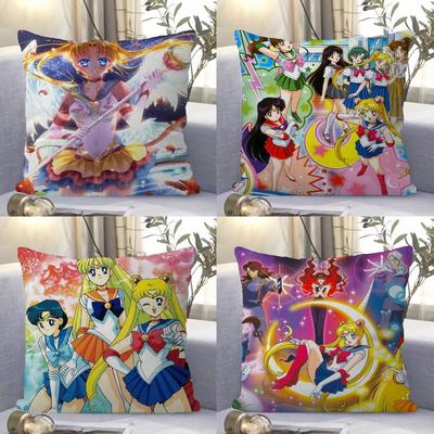 SSailor MMoon Girl Anime Pillow Gift Home Office Decoration Pillow Bedroom Sofa Car Cushion CoverPillow Case
