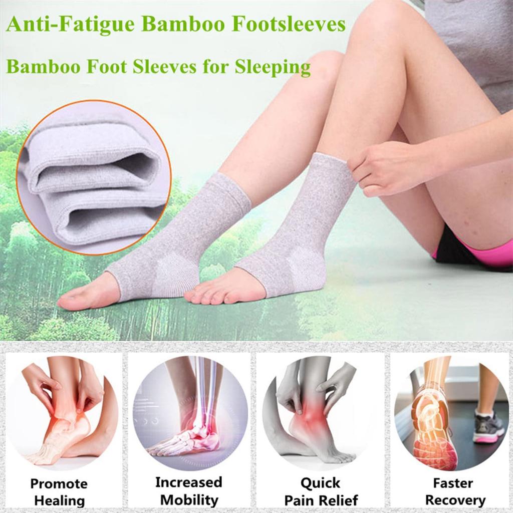 Bamboo Compression Ankle Sleeves Support for Sports & Recovery, Warm Foot Wraps Unisex Men Women