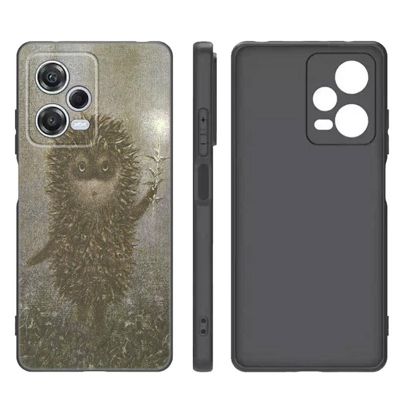 

Черный силиконовый чехол для телефона Hedgehog In The Fog для Xiaomi Redmi Note 9 10 11 11S 11T 12 13 Pro 5G Plus 9S 10S 12S Redmi Note 13 4G