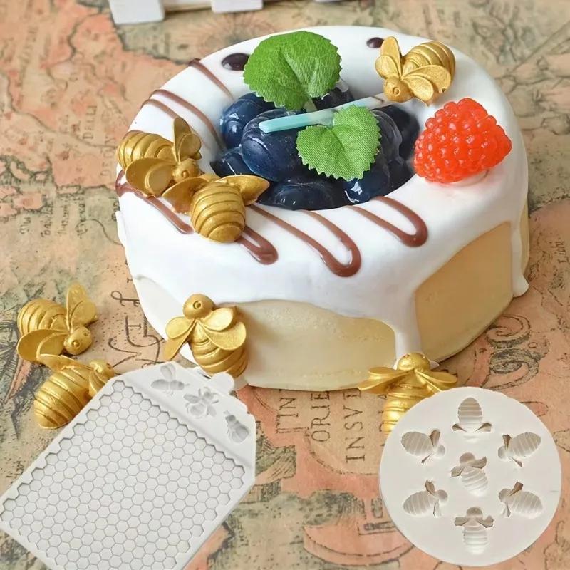 Honeybee Honeycomb Butterfly Bird Fondant Silicone Sugarcraft Birthday Cake Decorating Tools Resin Chocolate Molds for Baking