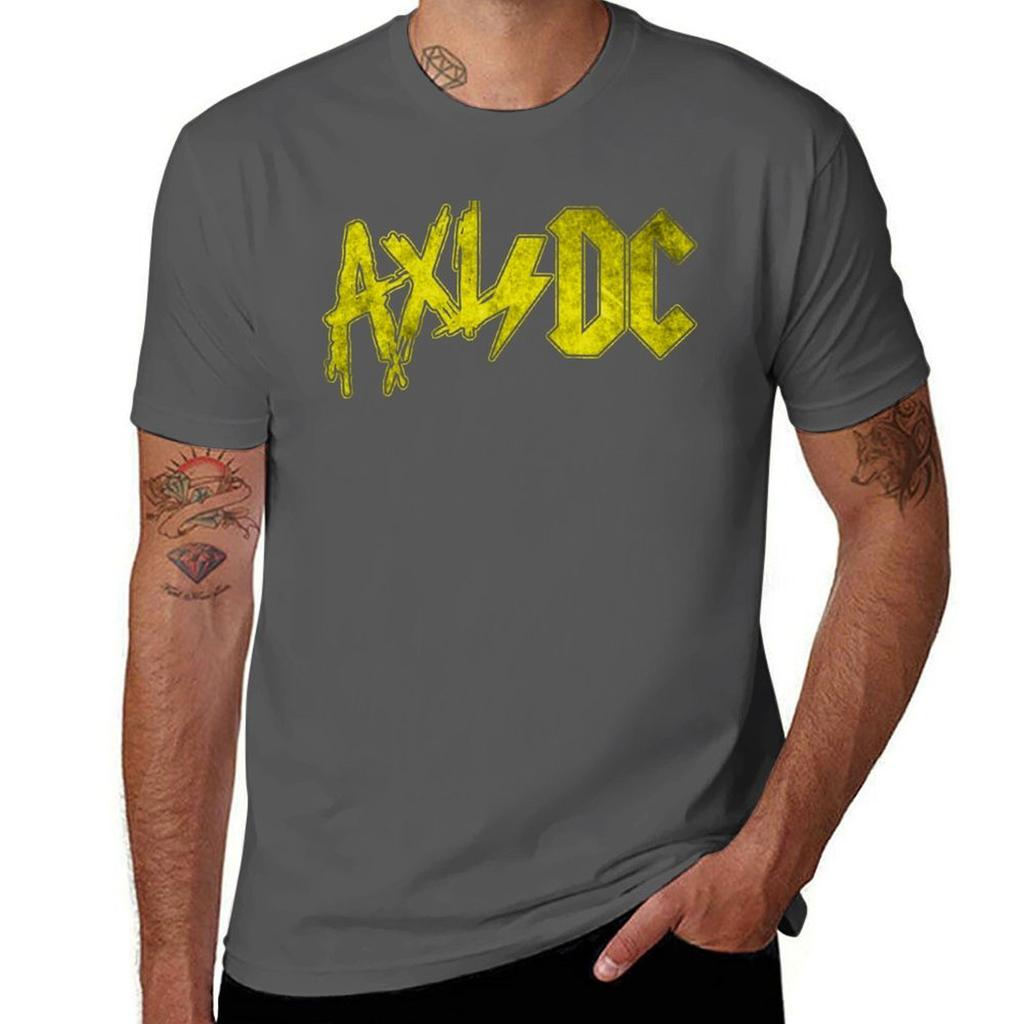 Axl/DC Gelbes Logo Modernes T-Shirt Herren T-Shirt Luxus T-Shirts für Herren Grafik-T-Shirts Bedruckte T-Shirts für Herren T-Shirt
