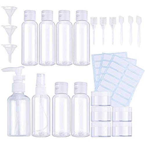 DIY Crafts 1 Set, White, Travel Bottles Set Clear Plastic Travel Bottles Toiletries Liquid Containers Refillable Travel Containers Air Flight Trave