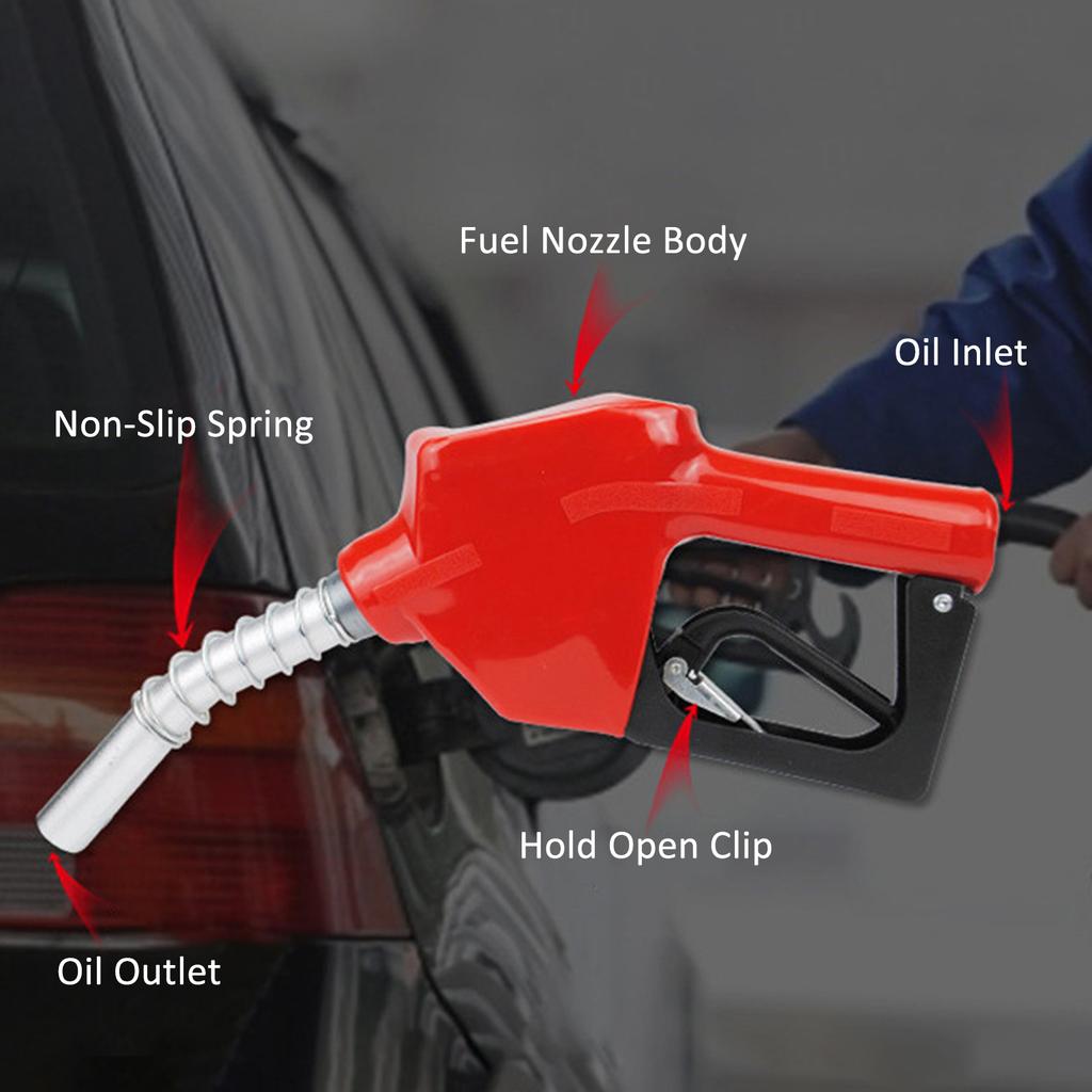 Automatická vypínací palivová pistole, Hliníková slitina Benzínová pistole s 1   vstupem a 13 16   výstupem, Červená