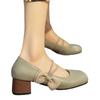 Fashion Square Toe Women Mary Janes Shoes Mid Heels Bow Elegant Woman Pumps 2025 Trend Brand Fashion Lolita Sandals Women’s Zapatillas