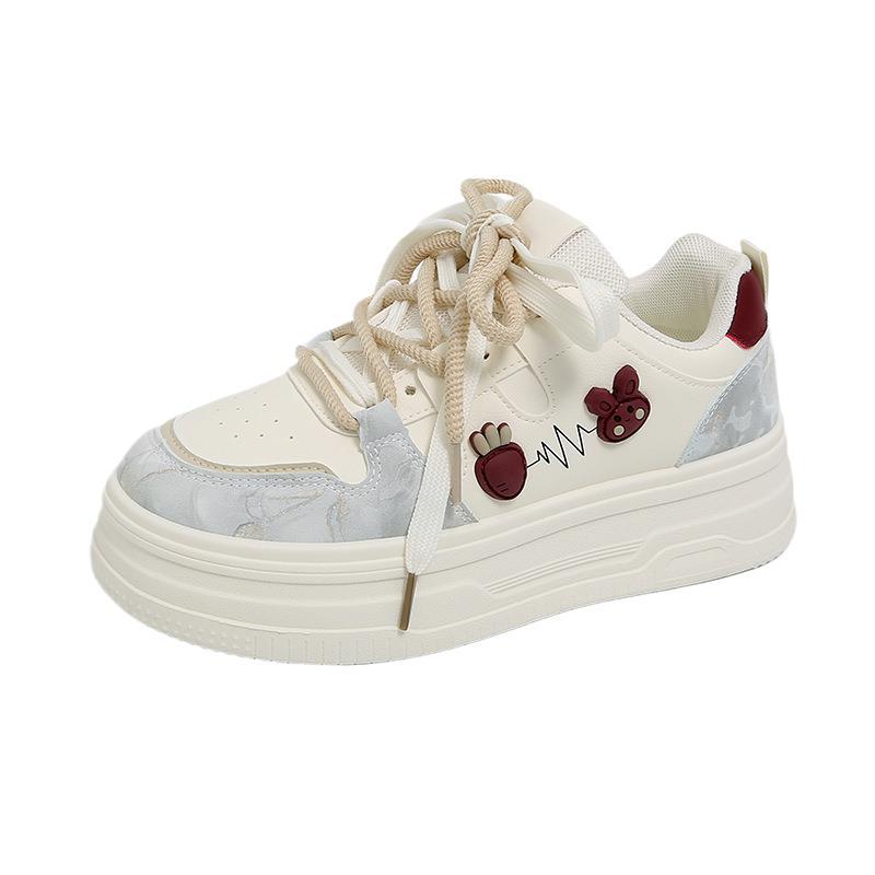 Little White Shoes Women's 2025 New Korean Version of Versatile Student Casual Shoes High Value Design Vibe Thick Baseplate Shoes