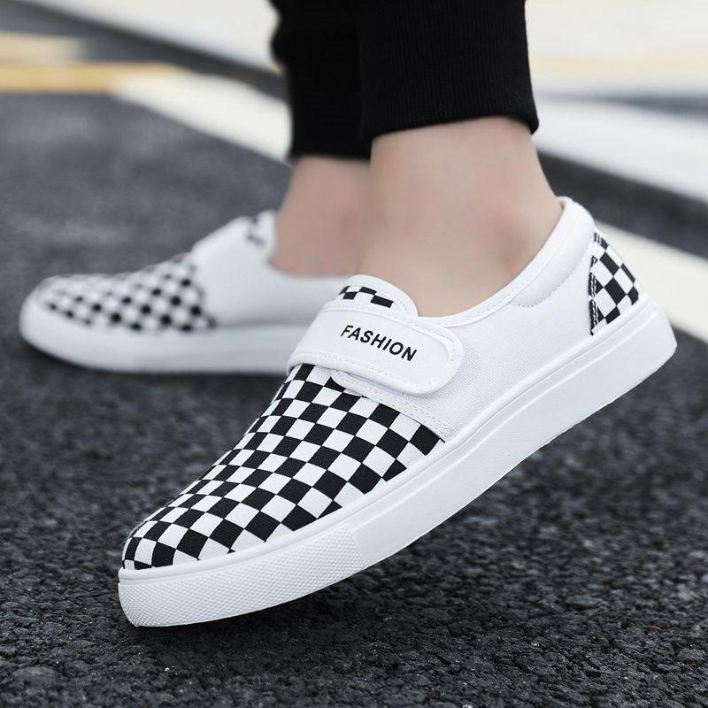 New Spring and Shoes Men's Canvas Student Pedal Sports and Leisure Large Size Magic Breathable Board Shoes Cloth Shoes