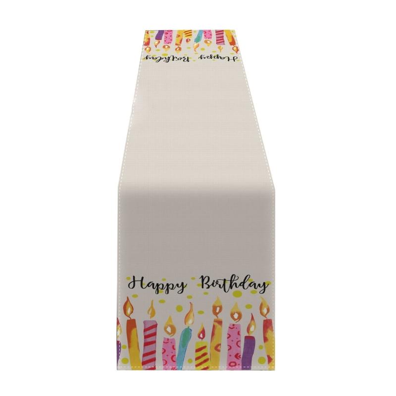 

Happy Birthday Table Runner Lovely Dining Table Cloth Placemat Colorful Party Decoration Placemats Table Cloth