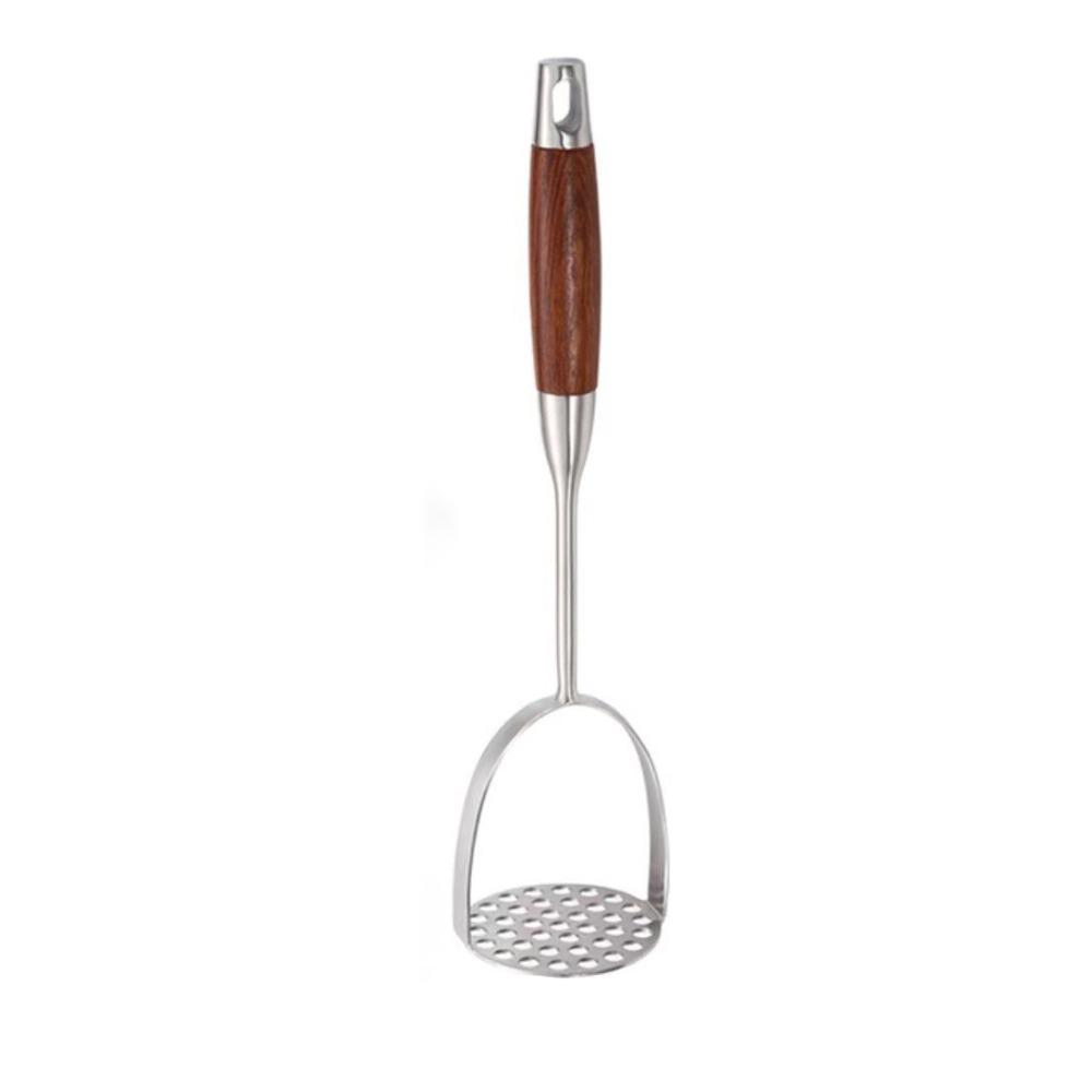 

Rust-proof Stainless Steel Potato Masher Wood Handle Pumpkin Crusher Infant Food Potato Masher