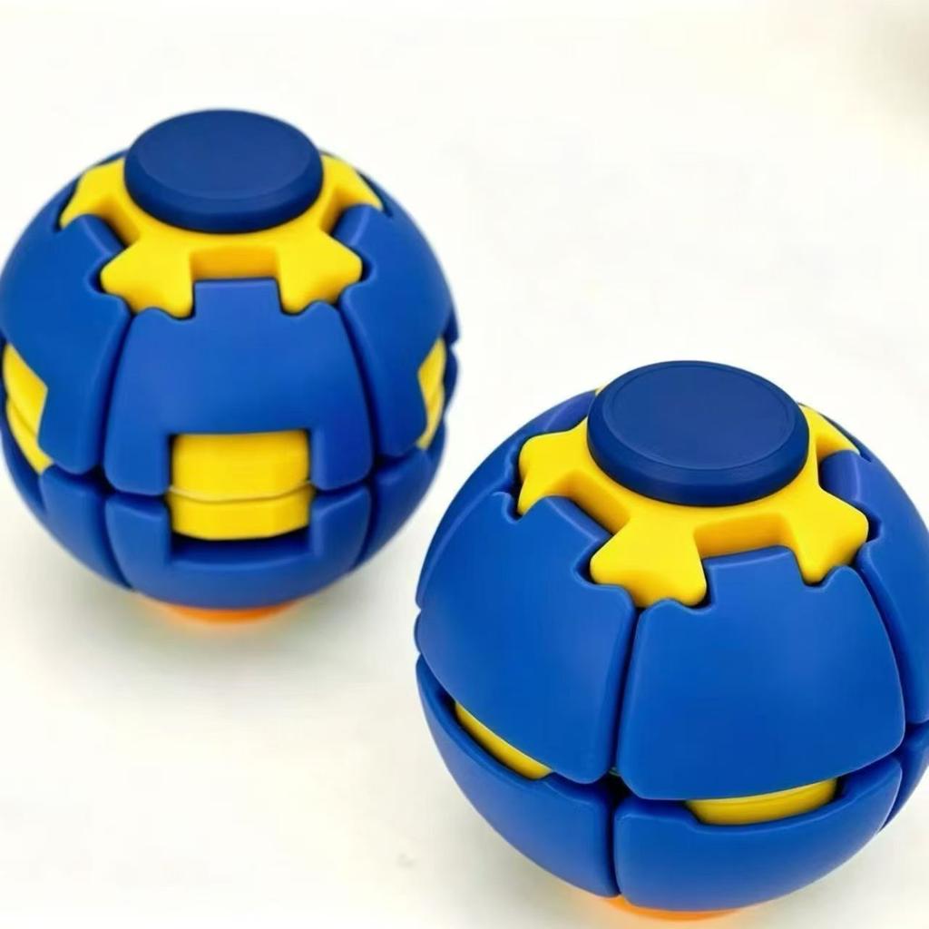 3D Printed Press-To-Spin Fidget Ballone Click Deform Fidget Spinner Ball, Smooth Rotating Stress Relief Sensory Toy