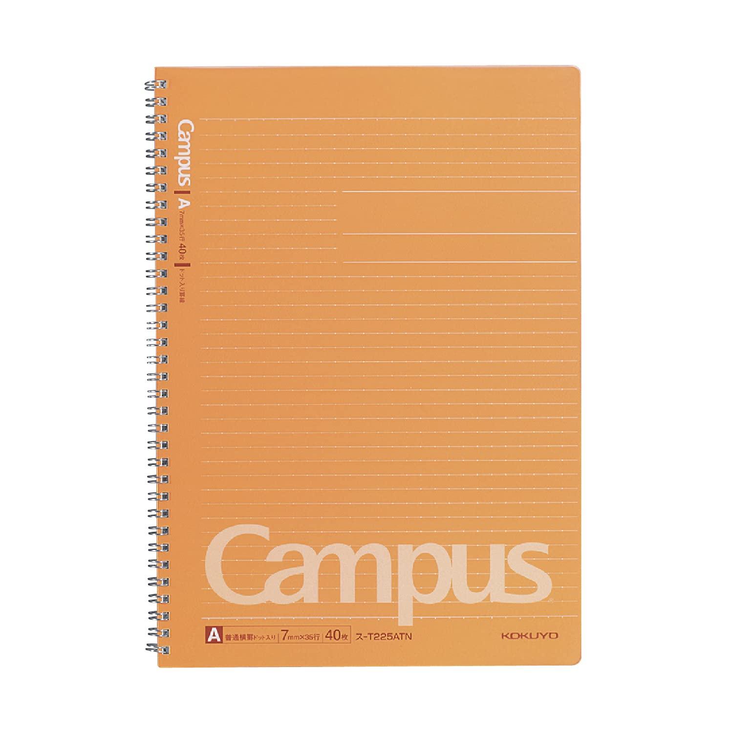 KOKUYO Campus Twin Ring Dotted Ruled Notebook, Lines, A4, A-ruled, Su-T225AT