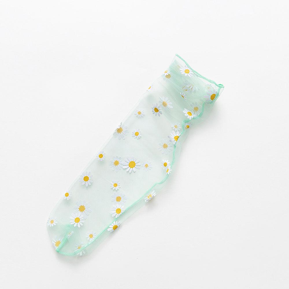 Femmes Transparent Stockings Sexy Harajuku Mesh Socks Frilly Chiffon Daisy Lace Socks Women