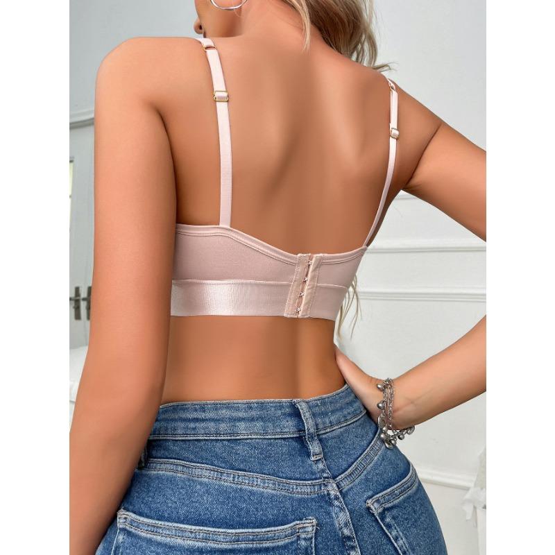 Women Breathable Comfortable Wireless Push Up Adjustable Solid Color Bra Underwear