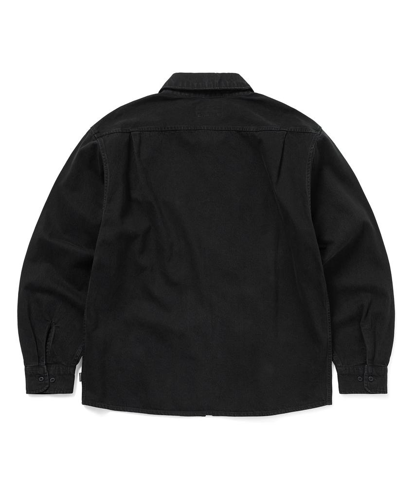 THISISNEVERTHAT Washed Denim Zip Shirt Black