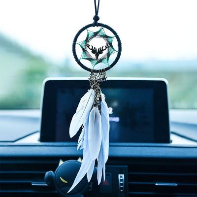 1 ks Lapač snů Auto Kreativní Dekorace interiéru auta Přívěsek na zpětné zrcátko Peří Závěs do auta