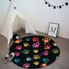 Kids Round Educational Rugs Cartoon Elephant Pattern Rug Children School Classroom Learning Carpet Round Playroom Area Rug