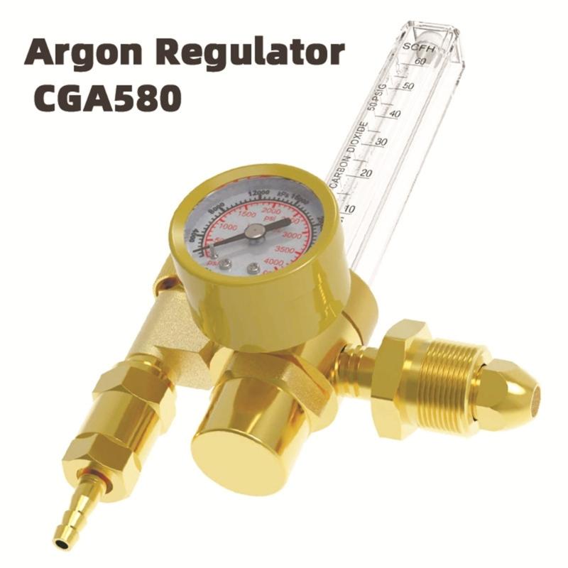 Professional Argon CO2 Brass Gas Regulator With Double Display Suitable for Precise Mig Tig Welding in Metal Fabrication