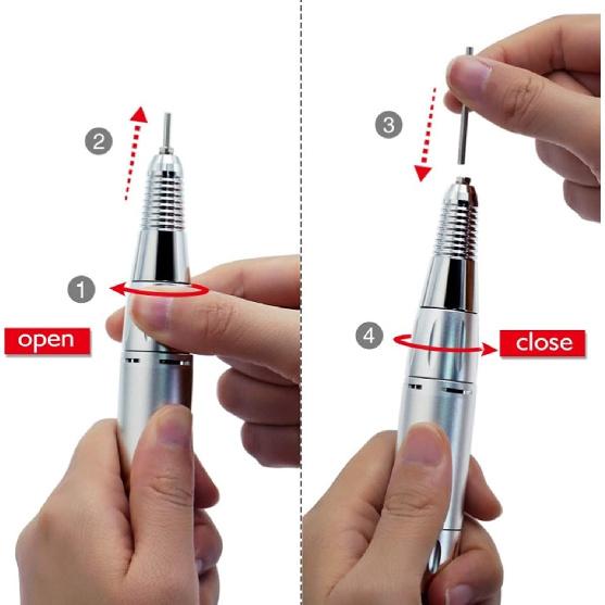 Electric Nail Drill Pen, Replacement Handle for Electric Nail Drill Machine with 0 to 35000rpm Adjustable Rotating Speed Nail Drill Machine Handpiece
