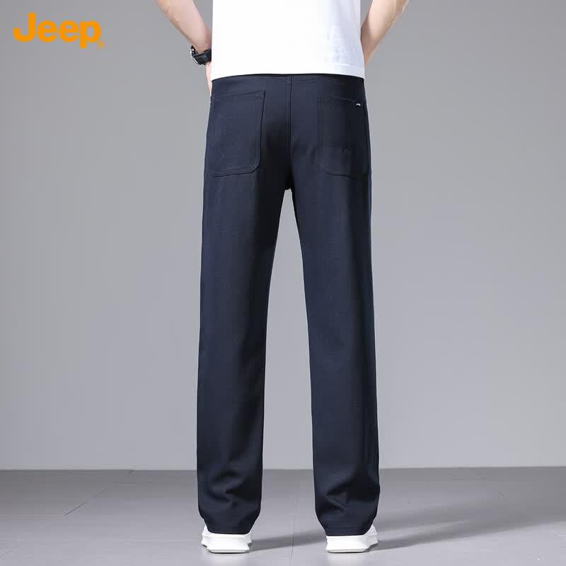 Jeep Men's Linen Blend Straight-Leg Casual Pants