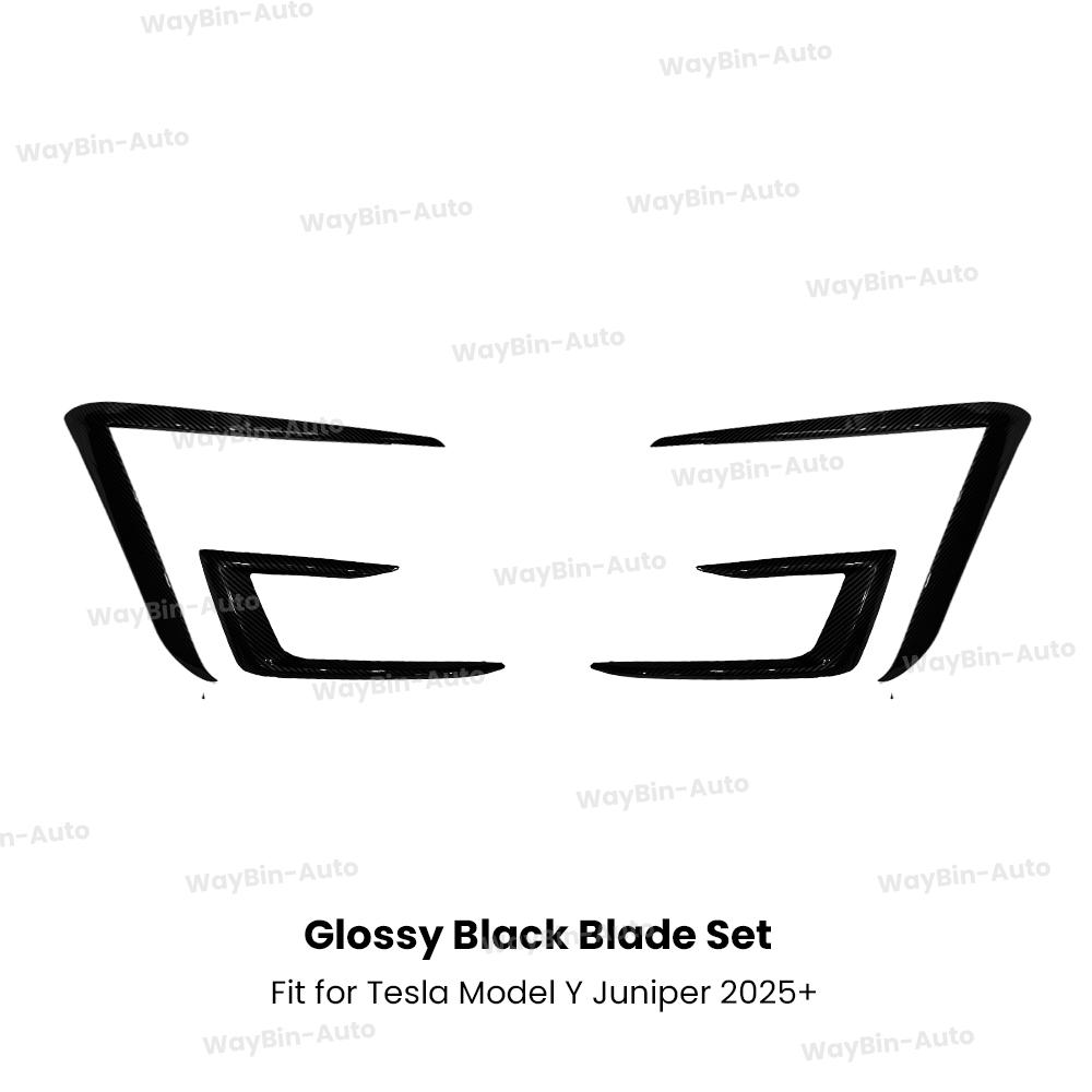 Glossy Black Front Lip Spoiler & Front Bumper Lip Kit for Tesla Model Y Juniper 2025+ - AD Sport Body Kits Styling Accessories