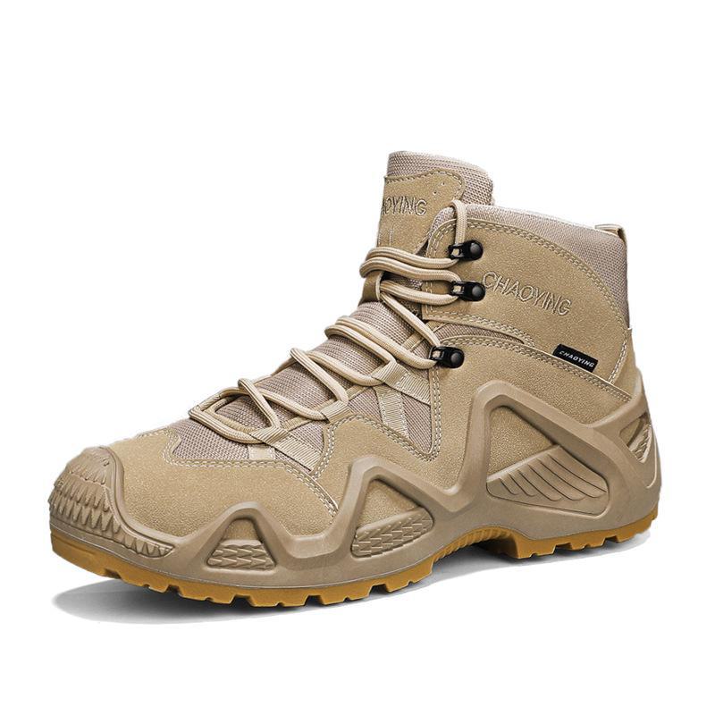 Men's Waterproof Non-Slip Lightweight Mid-Cut Hiking Shoes - All-Season, Breathable, and Wear-Resistant.