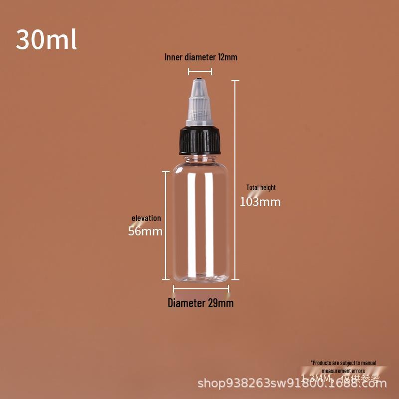 Transparent PET Squeeze Bottle with Pointed Cap - Available in 120ml, 200ml, 500ml for Lotion, Pigment, Ink, Refill or Dropper Use.