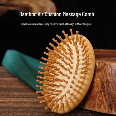 Compact Cushion Wooden Comb for Kids – Cute, Mini, Portable & Smooth Hair Styling