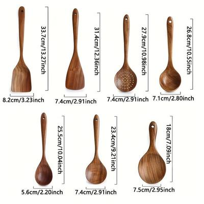 ZISIZ 7-Piece Wooden Kitchen Utensil Set