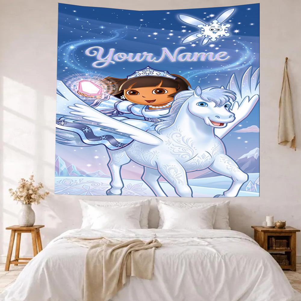 Dora Explorer Custom Your Name Wall Decor Tapestry Art For Pet Memorial Birthdaywedding Party Backdrop Family Gift