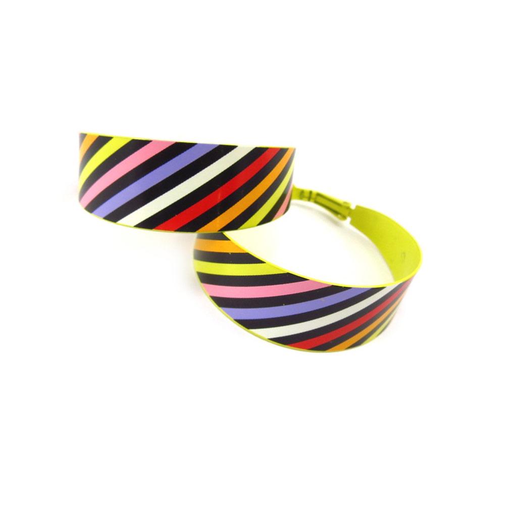Les Trésors De Lily [K2472] - Multicolored Yellow 'Coloriage' Hoop Earrings Ø 40 Mm