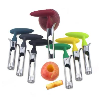 Obstentkerner aus Edelstahl, ergonomischer Griff, leicht zu greifender Birnenentkerner, gezackte Klingen, Birnenentkerner-Entferner