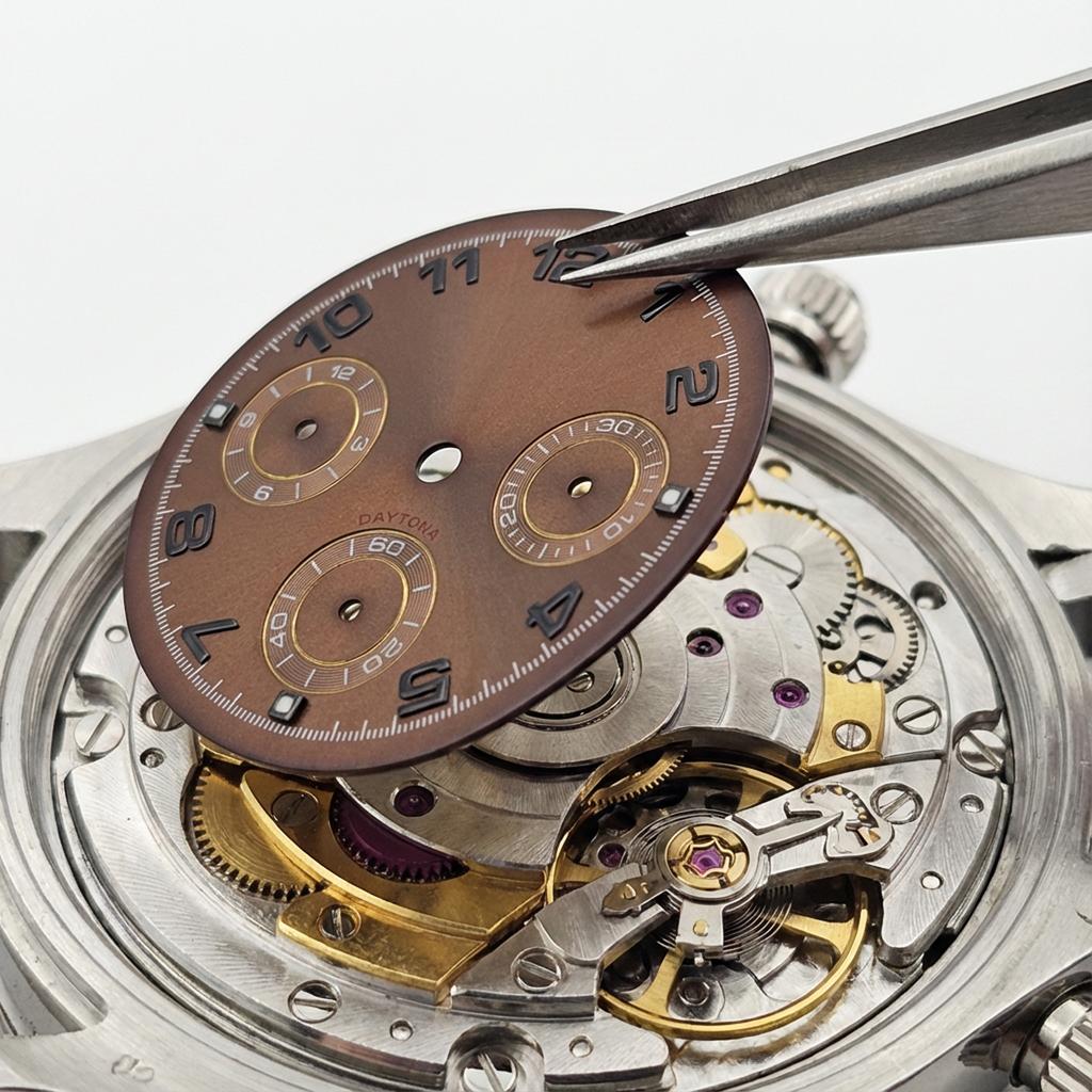 29.5mm Green Luminous White giant panda Dial Fit For VK63 No Logo Movement High-Quality Watch Modification Accessories