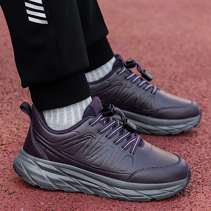 Genuine autumn and winter mother shoes leather shoes elderly shoes men's father shoes waterproof and non-slip middle-aged and elderly walking shoes