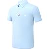 Solid Color Polo Shirt Men Tops Sky-Blue A11M325105F-LB