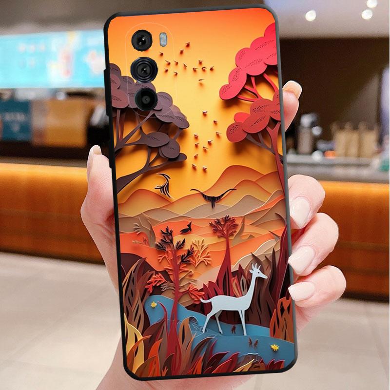 

Чехол Для Motorola Edge 50 40 Pro 60 50 40 30 Ultra Neo Fusion Moto G85 G72 G53 G54 G84 G13 G32 Пейзаж Лунный Цветок Moto G32