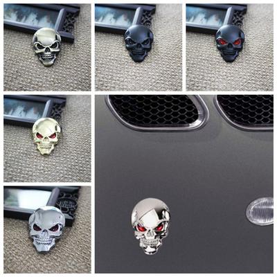 Totenkopf-Skelett, 3D-Metallschädel-Autoaufkleber, Zink-Zink-Legierung, 3D-Metallschädel-Emblem, Abzeichen, Motorrad