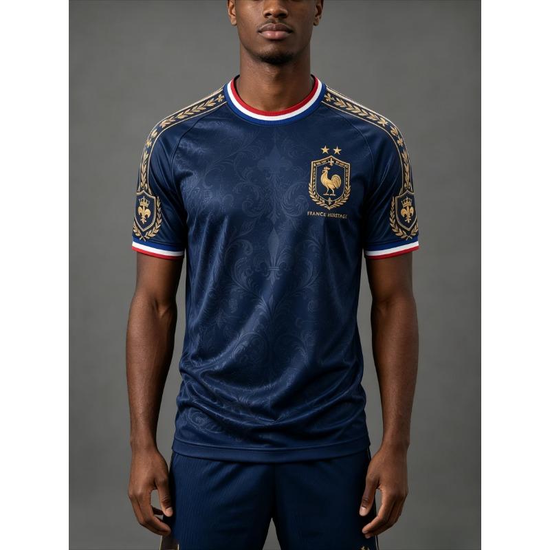 Farbaufteilung der Flagge, Kurzärmeliges Fußballtrikot, Frankreich 2026, Fan-Trikot, Französisches Luxus-Fan-Trikot, Geeignet für das Stadion