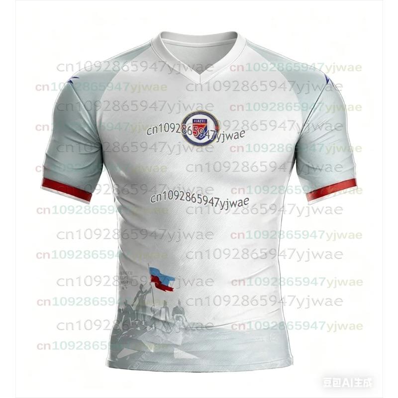 MDHAO xin nan zhuang  3D txu 2026 Nieuw Ha&iuml;ti Voetbalshirt Korte Mouw T-shirt Heren T-shirt Sportschool Training Workout Fitness Hardloop Tops Fans Sneldrogend Sportkleding S