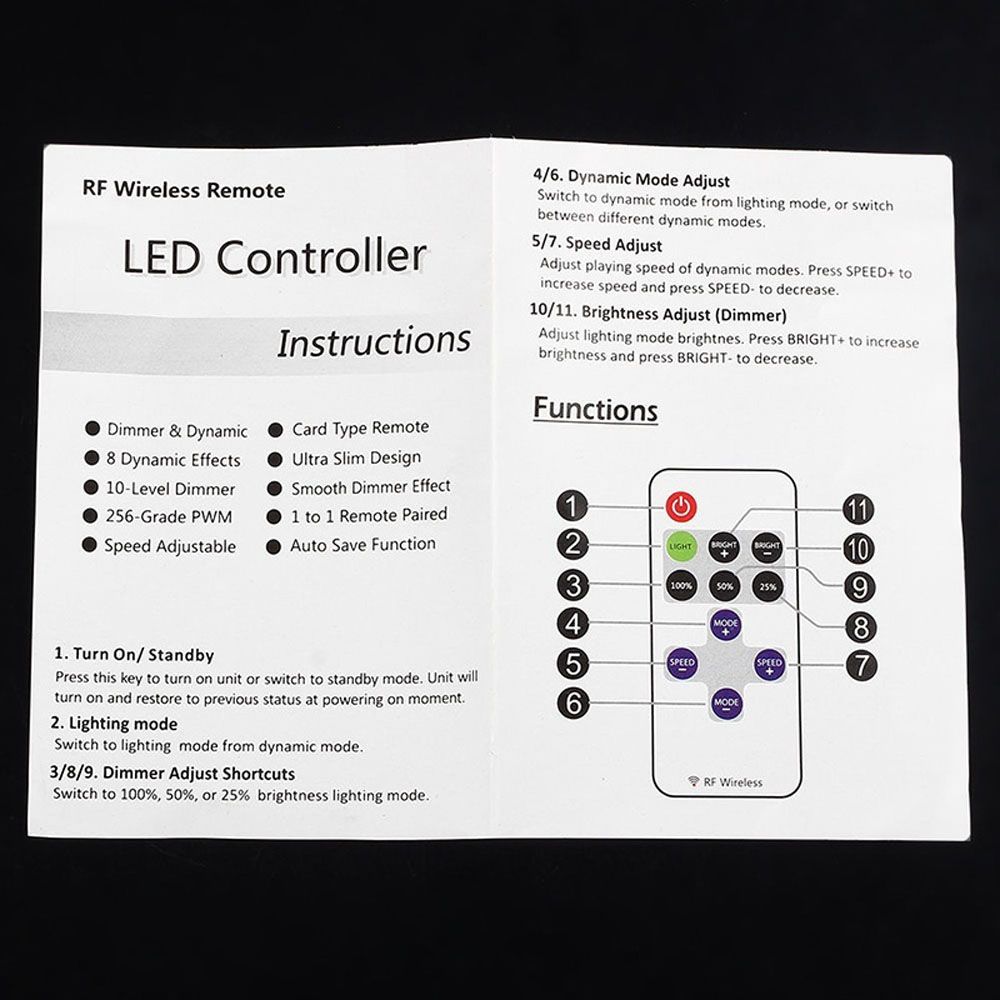 12V Mini Wireless Switch RF Wireless Remote  Switch Controller for LED Strip Light