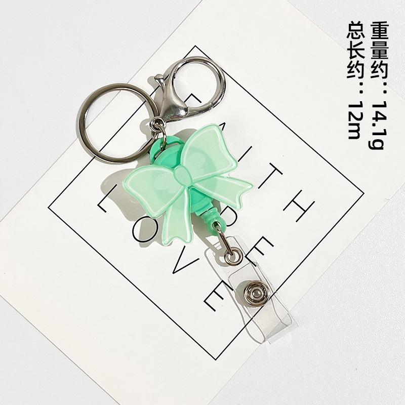 Ins Sliding Cover Card Holder Student Campus Card Holder Lanyard Anti Loss ID Holder Cards Case Bus Card Sleeve with Bow Pandent